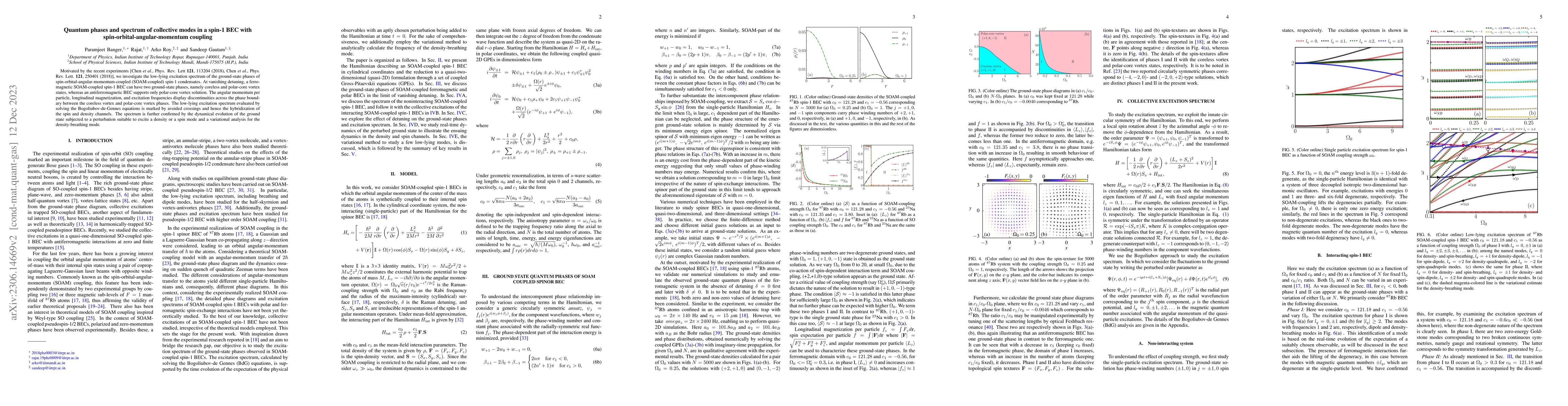 Thumbnail for Quantum phases and spectrum of collective modes in a spin-1 BEC with
  spin-orbital-angular-momentum coupling