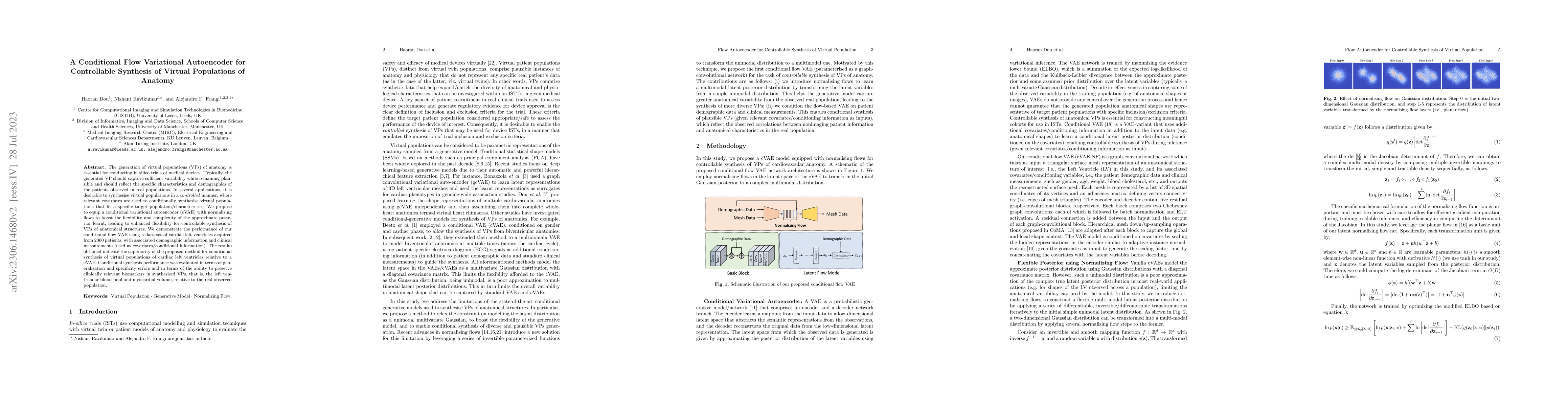Thumbnail for A Conditional Flow Variational Autoencoder for Controllable Synthesis of
  Virtual Populations of Anatomy