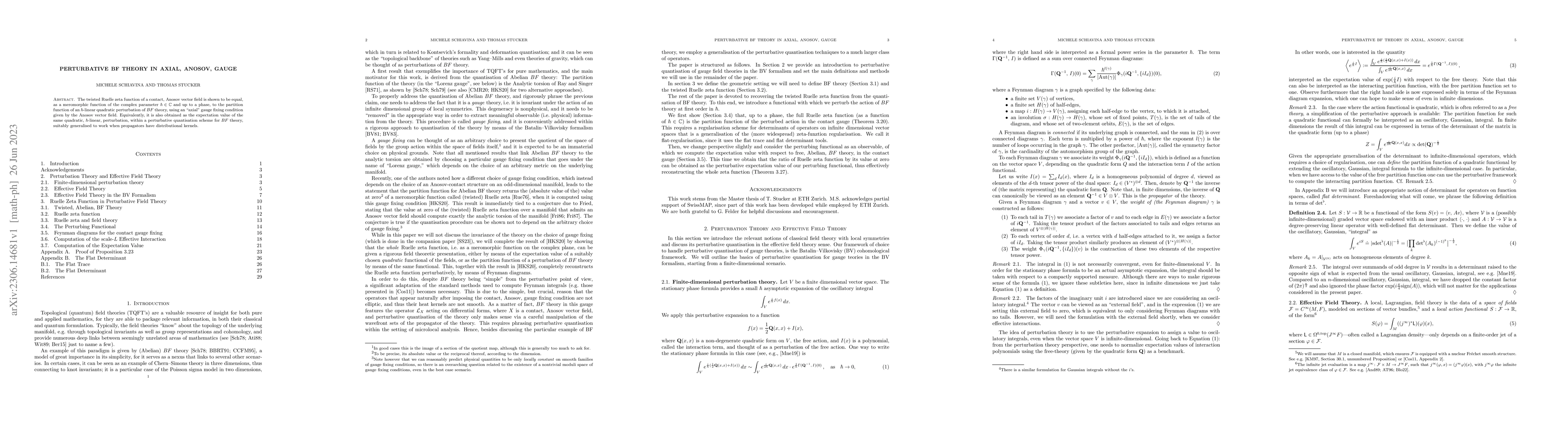 Thumbnail for Perturbative BF theory in axial, Anosov, gauge