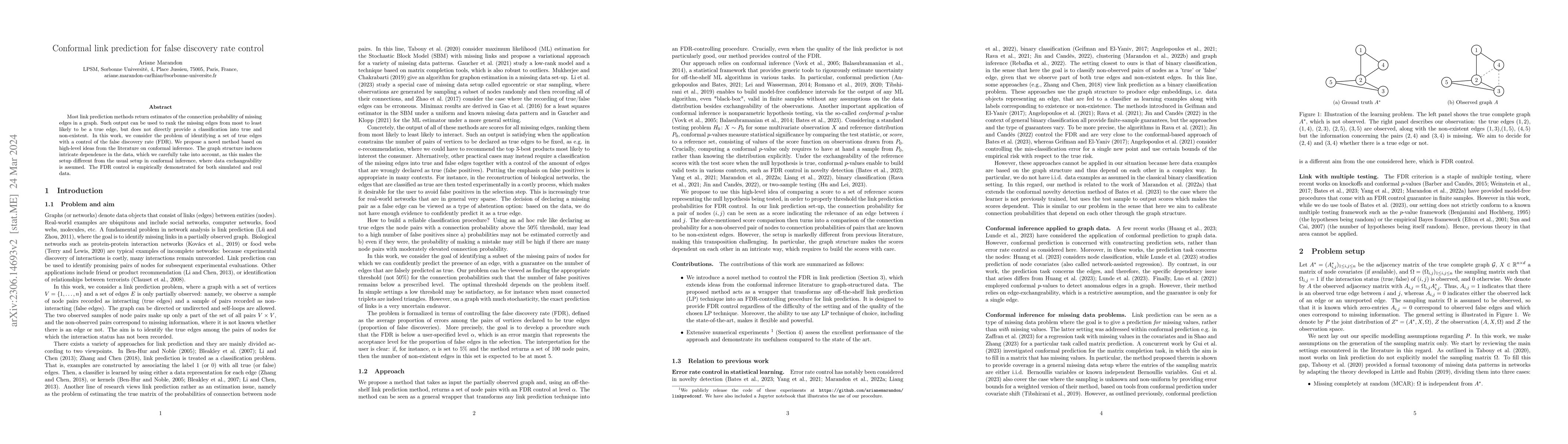 Thumbnail for Conformal link prediction for false discovery rate control