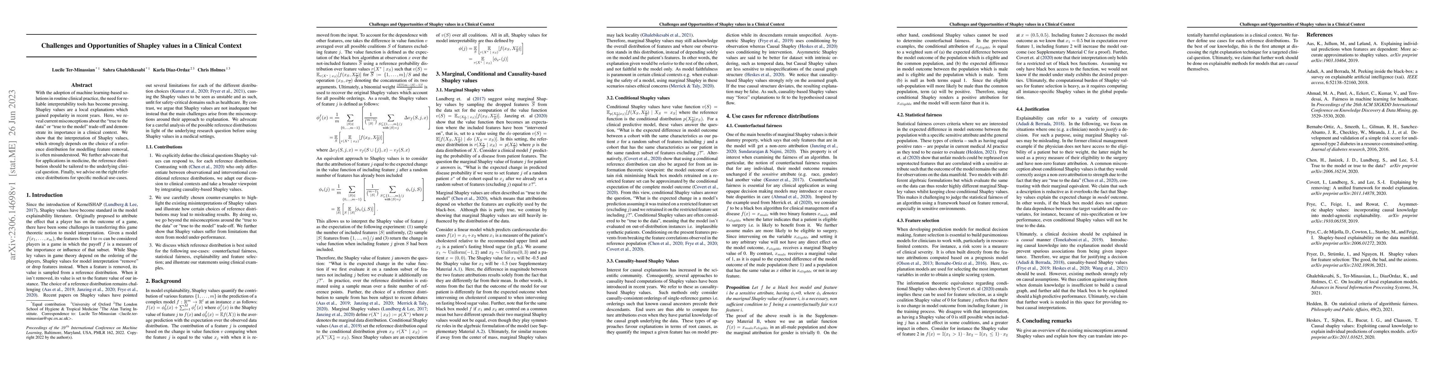 Thumbnail for Challenges and Opportunities of Shapley values in a Clinical Context