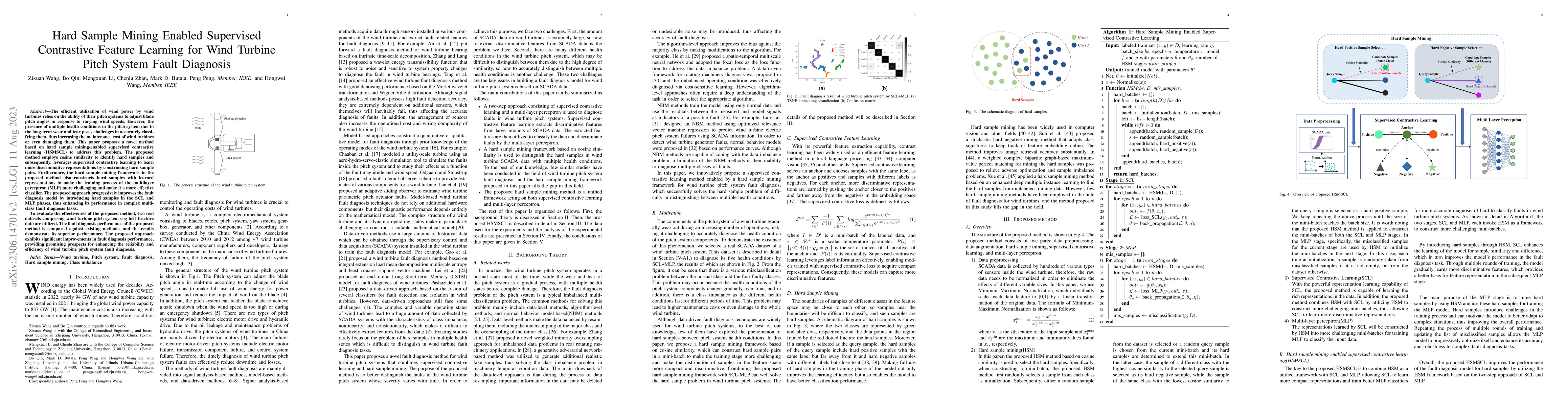 Thumbnail for Hard Sample Mining Enabled Supervised Contrastive Feature Learning for
  Wind Turbine Pitch System Fault Diagnosis