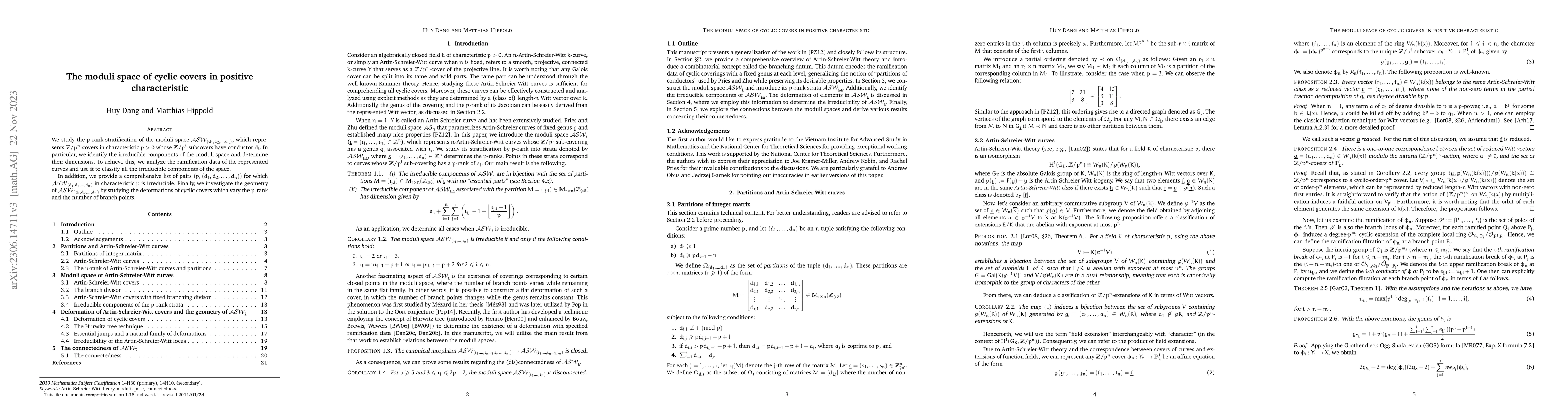 Thumbnail for The moduli space of cyclic covers in positive characteristic