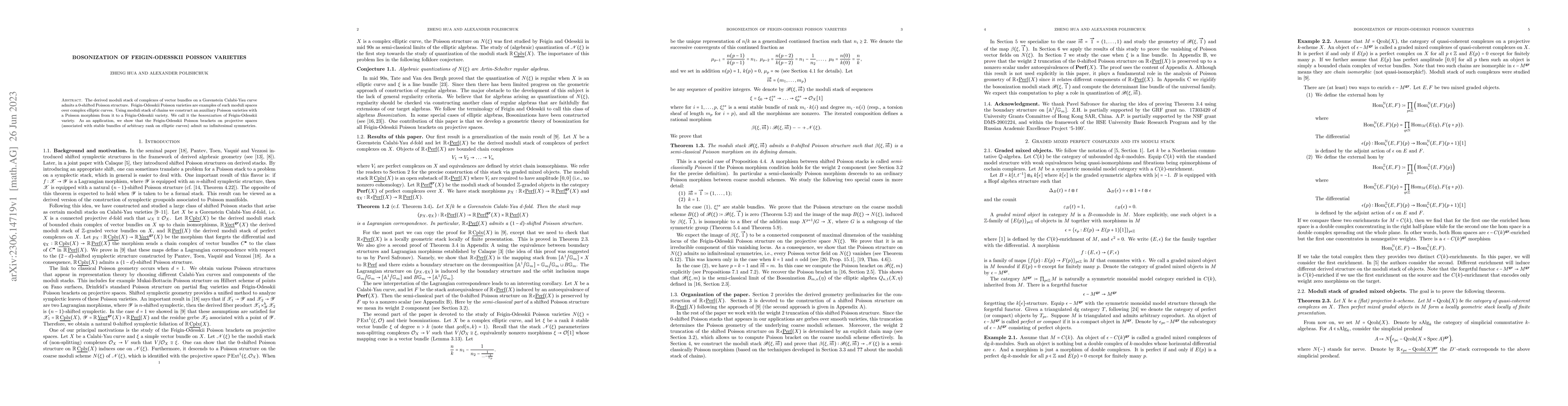 Thumbnail for Bosonization of Feigin-Odesskii Poisson varieties