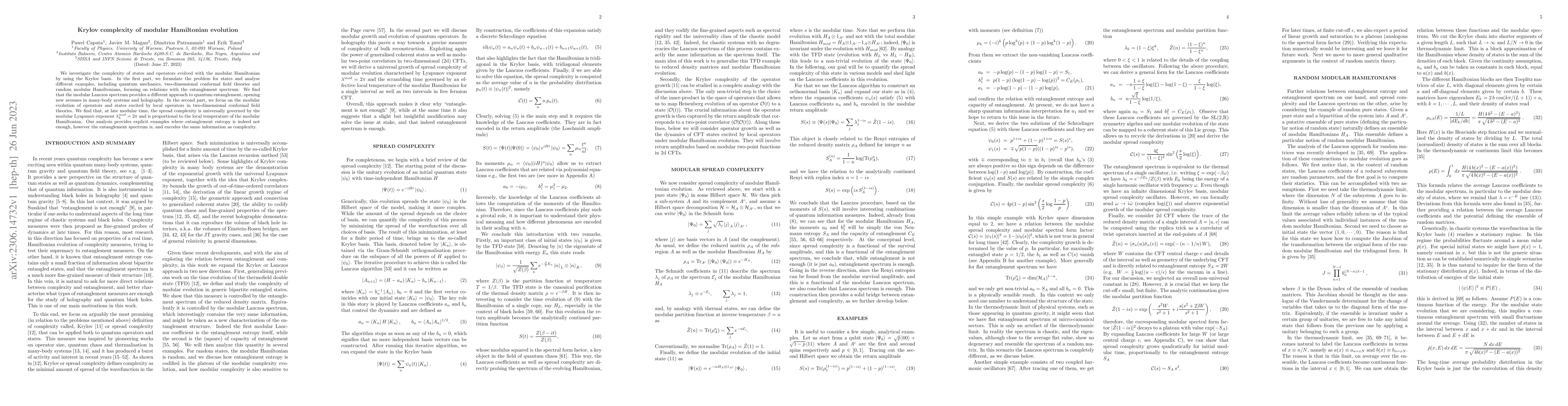 Thumbnail for Krylov complexity of modular Hamiltonian evolution