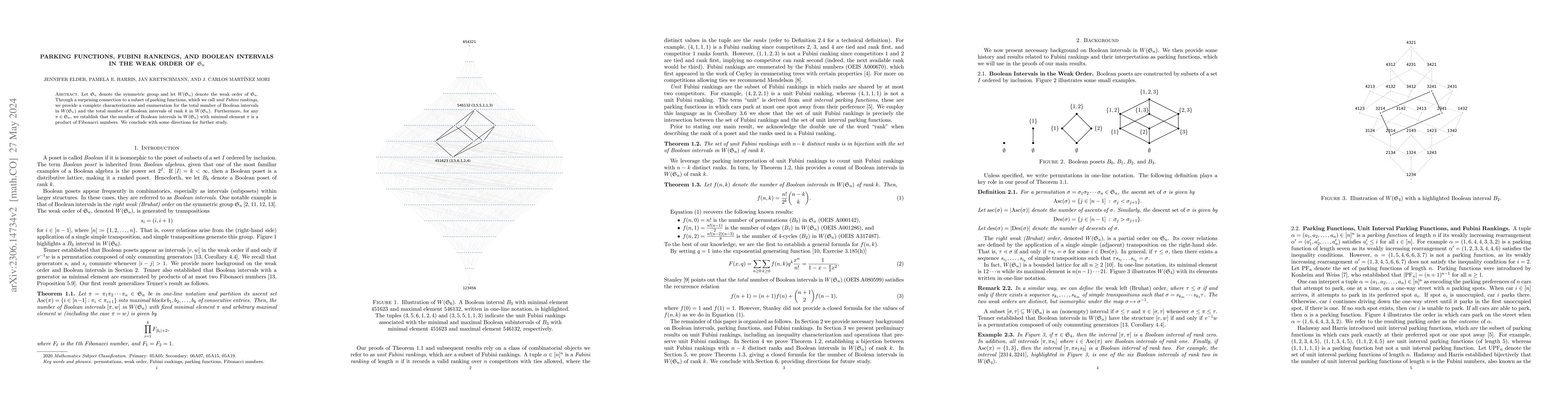 Thumbnail for Parking functions, Fubini rankings, and Boolean intervals in the weak
  order of $\mathfrak{S}_n$