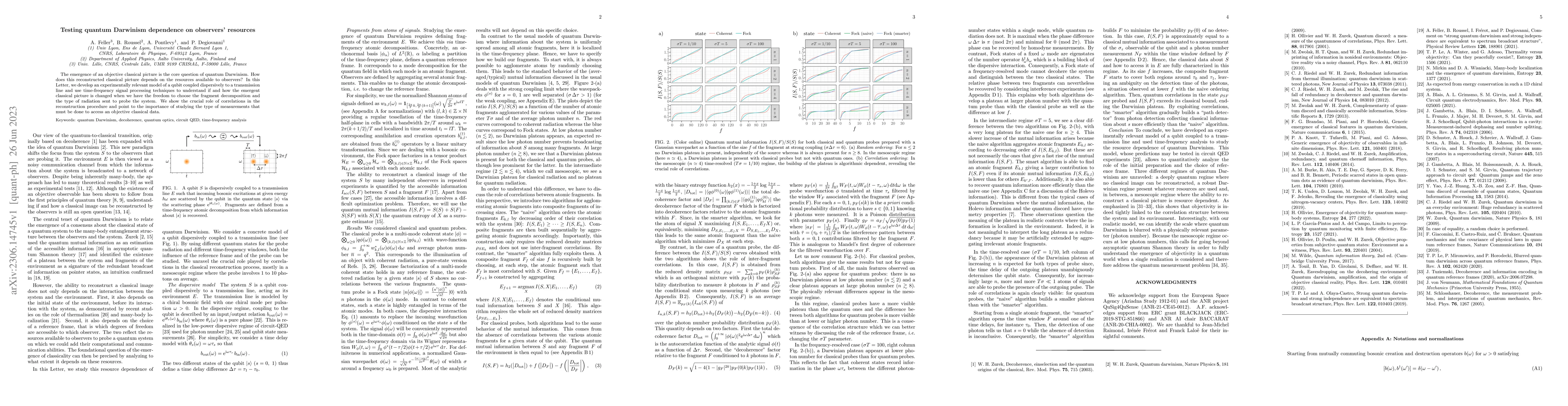 Thumbnail for Testing quantum Darwinism dependence on observers' resources
