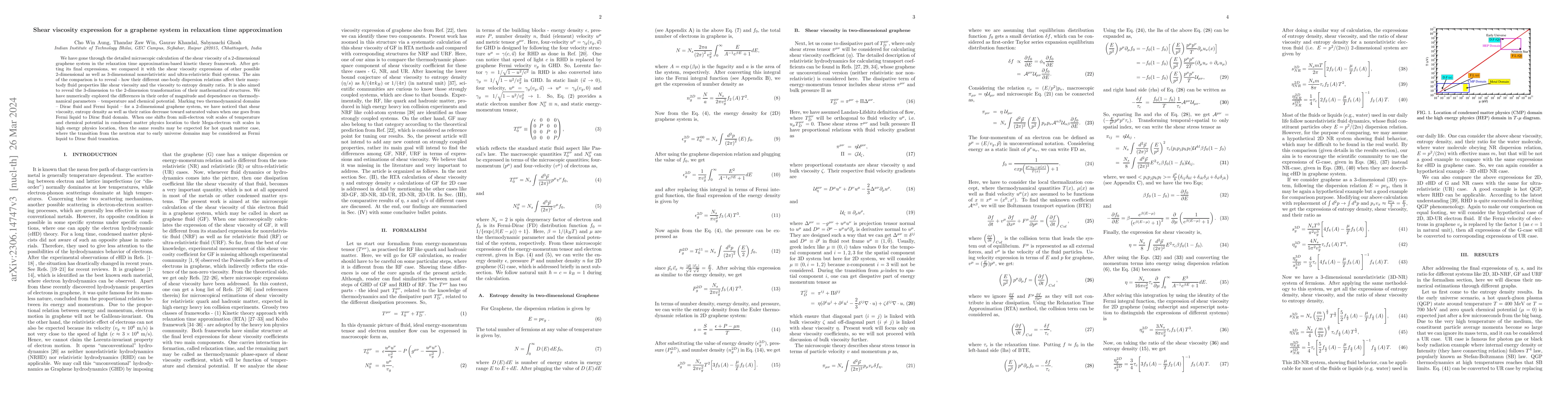 Thumbnail for Shear viscosity expression for a graphene system in relaxation time
  approximation