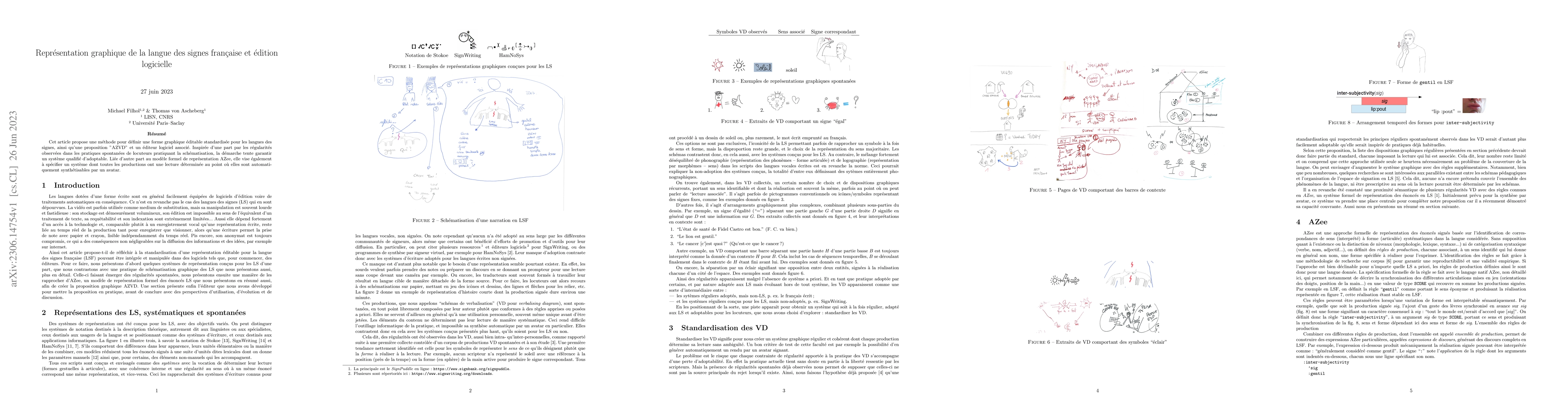 Thumbnail for Repr\'esentation graphique de la langue des signes fran\c{c}aise et
  \'edition logicielle