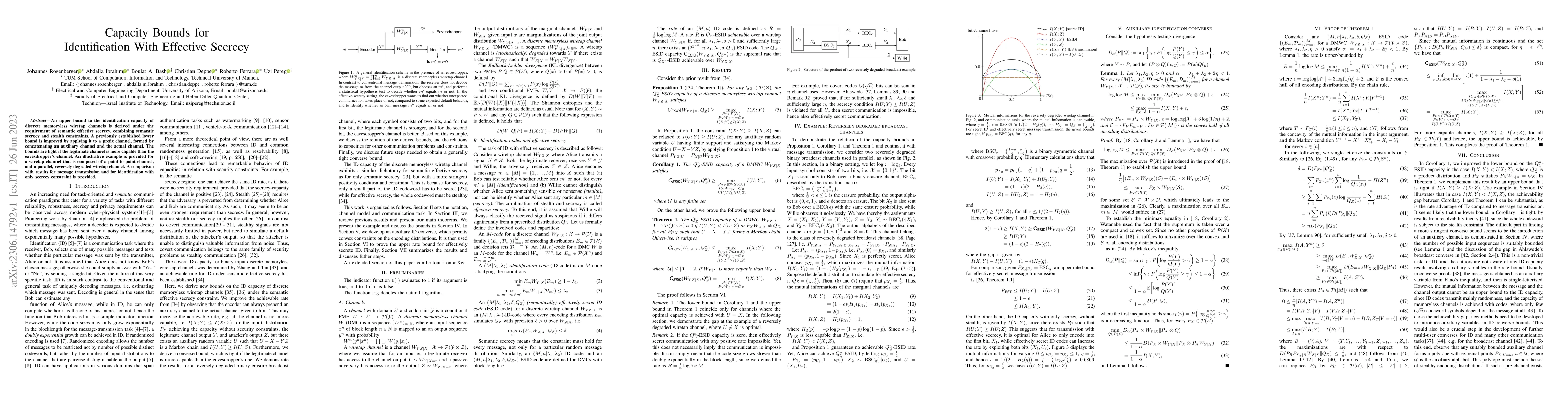 Thumbnail for Capacity Bounds for Identification With Effective Secrecy