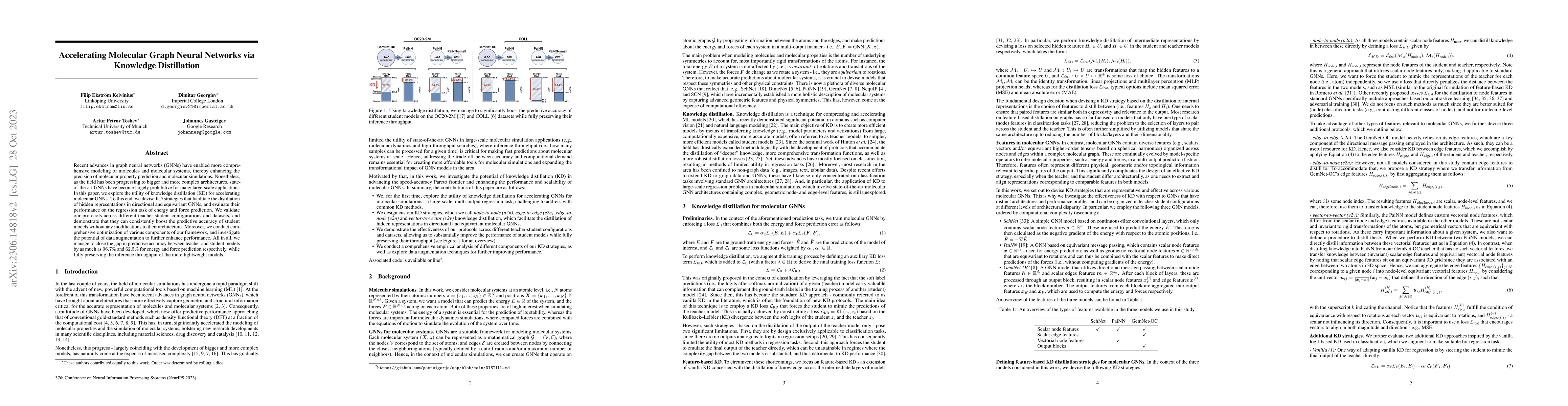 Thumbnail for Accelerating Molecular Graph Neural Networks via Knowledge Distillation
