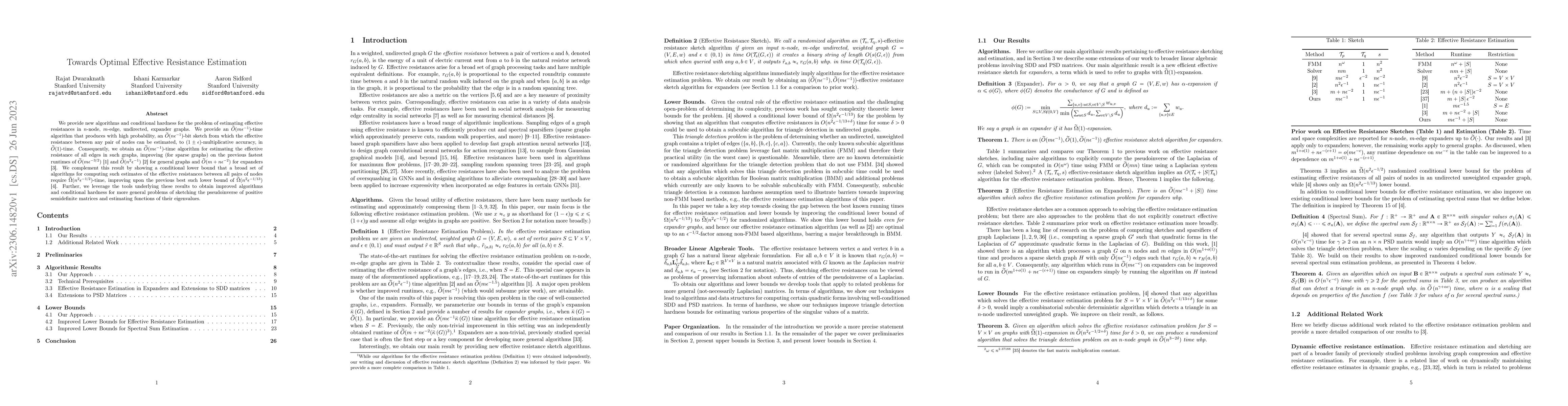 Thumbnail for Towards Optimal Effective Resistance Estimation