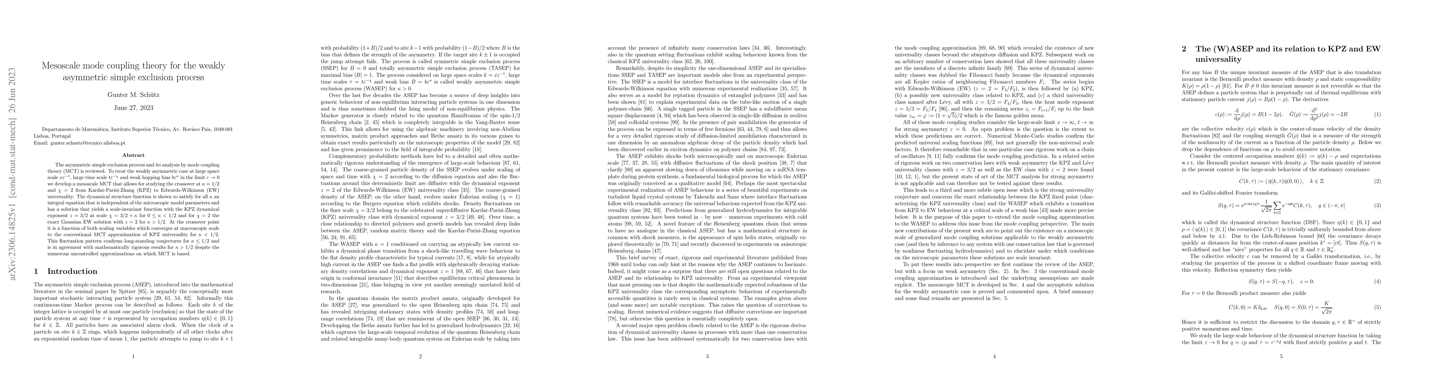 Thumbnail for Mesoscale mode coupling theory for the weakly asymmetric simple
  exclusion process