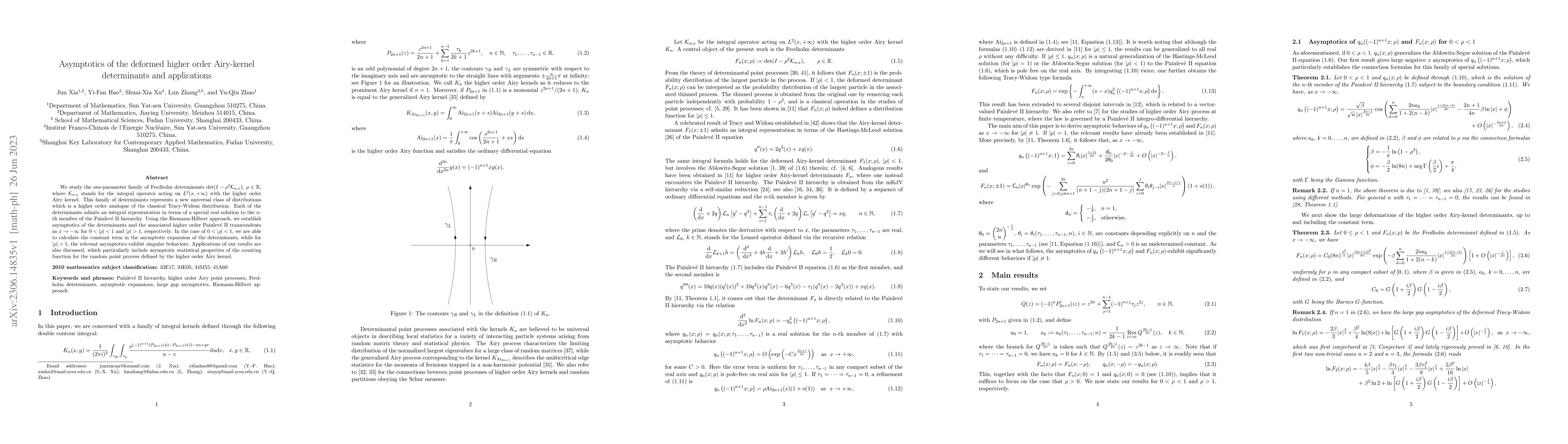 Thumbnail for Asymptotics of the deformed higher order Airy-kernel determinants and
  applications