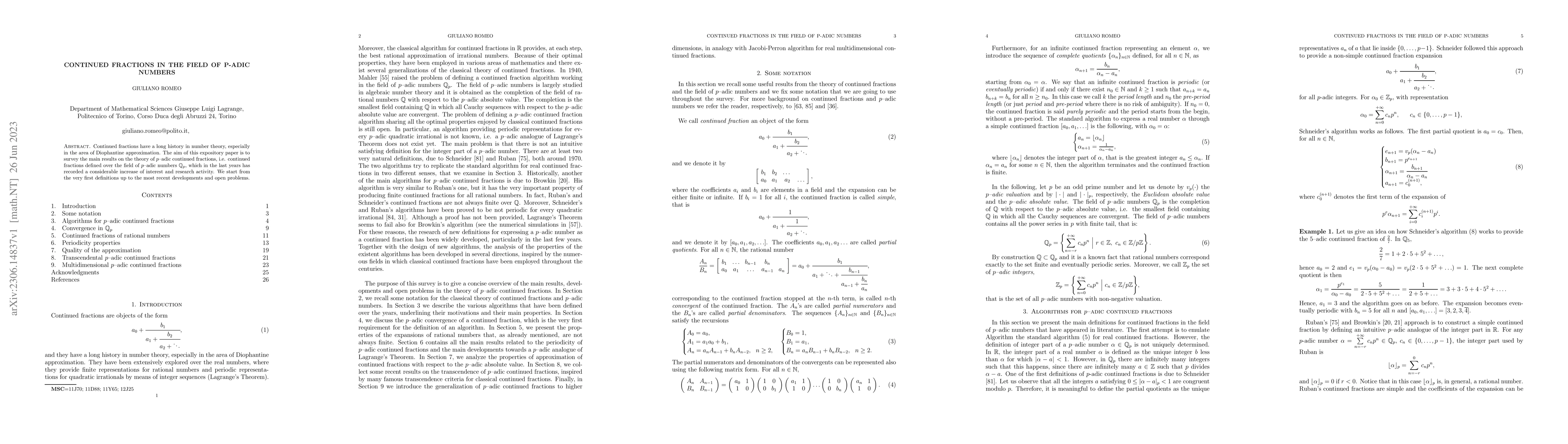 Thumbnail for Continued fractions in the field of p-adic numbers
