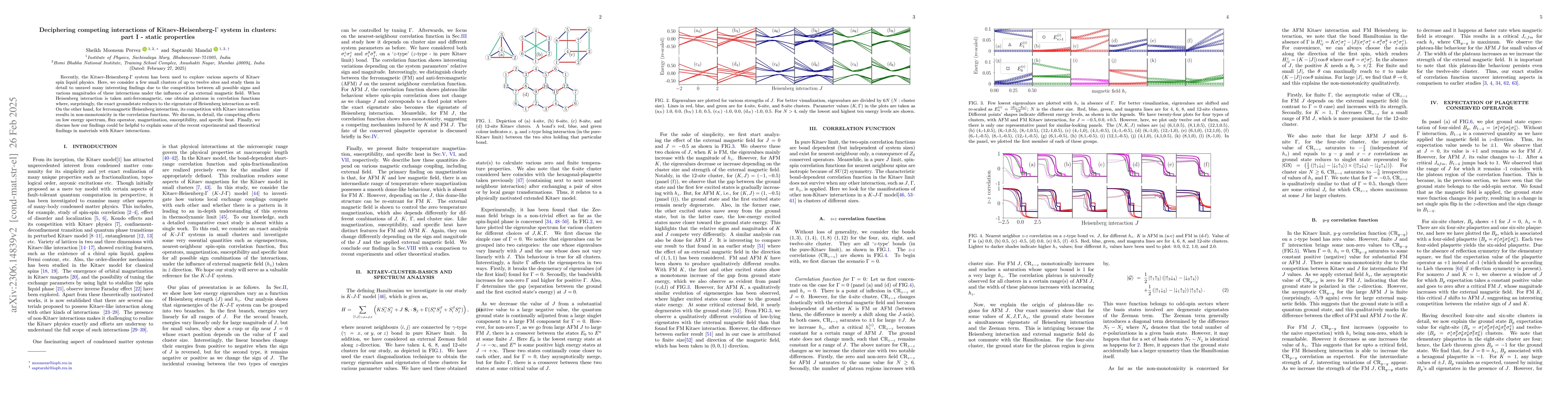 Thumbnail for Deciphering competing interactions of Kitaev-Heisenberg-$\Gamma$ system
  in clusters
