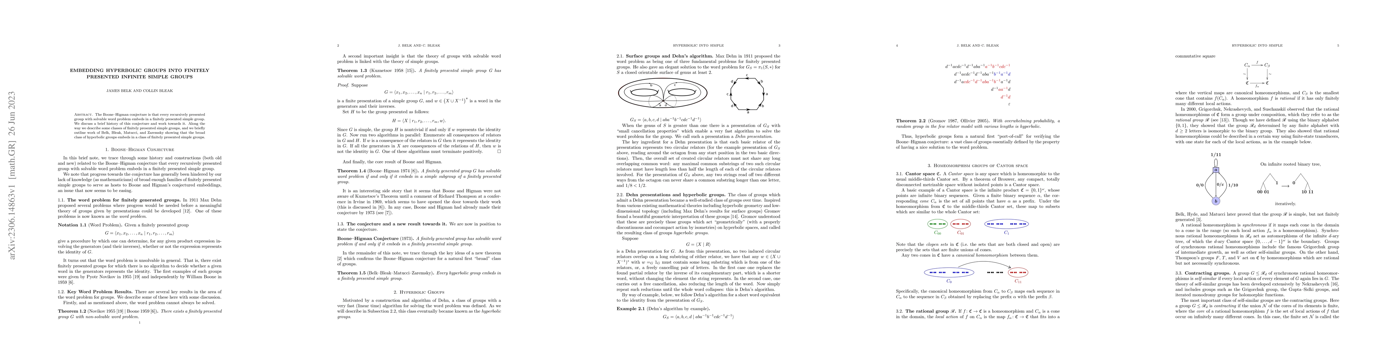 Thumbnail for Embedding hyperbolic groups into finitely presented infinite simple
  groups