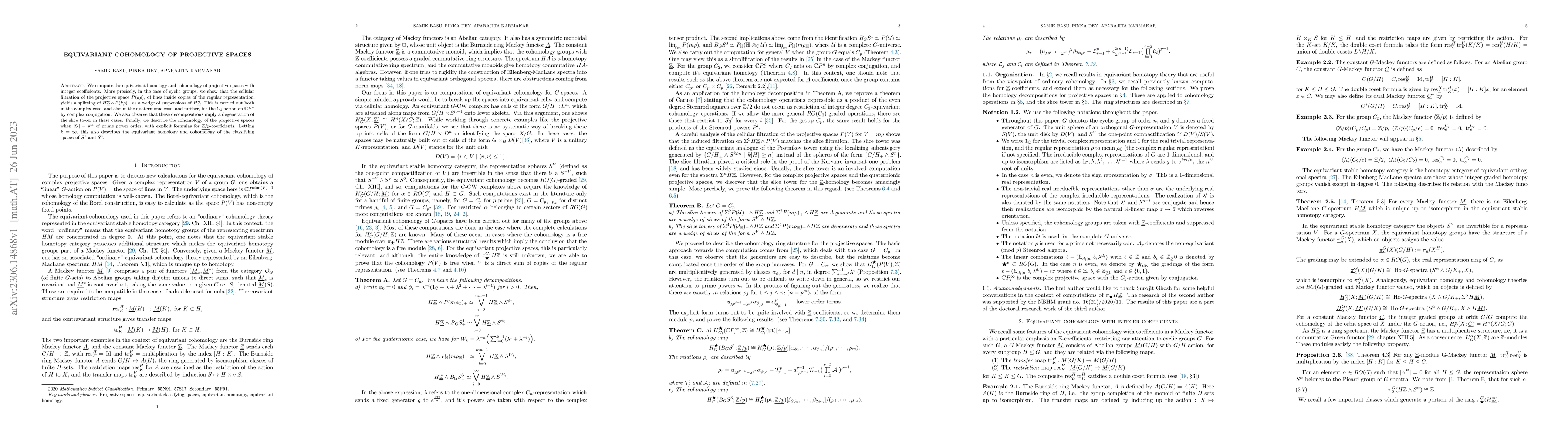 Thumbnail for Equivariant Cohomology of Projective Spaces