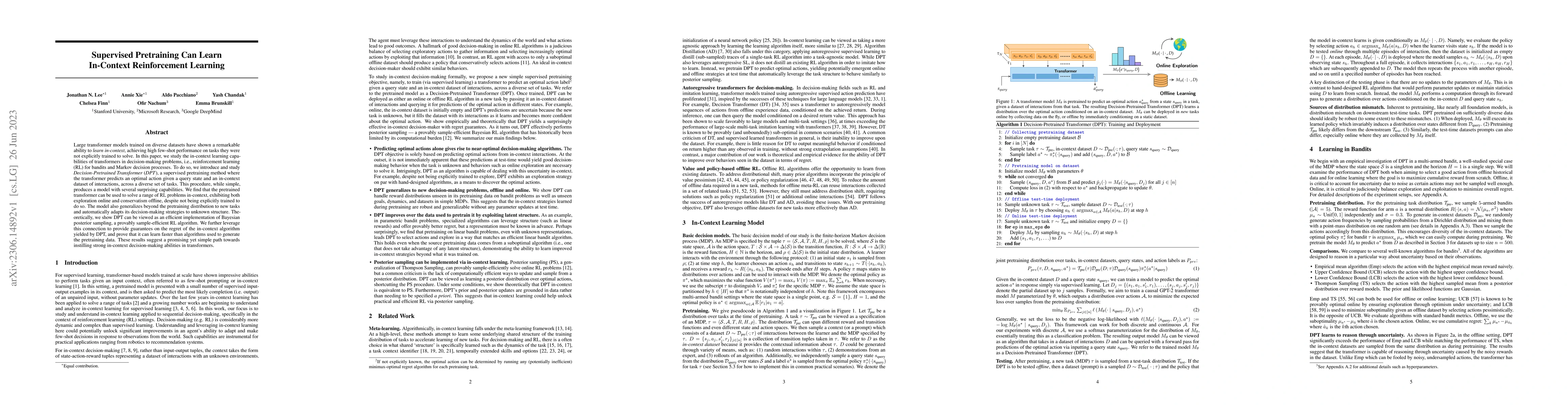 Thumbnail for Supervised Pretraining Can Learn In-Context Reinforcement Learning