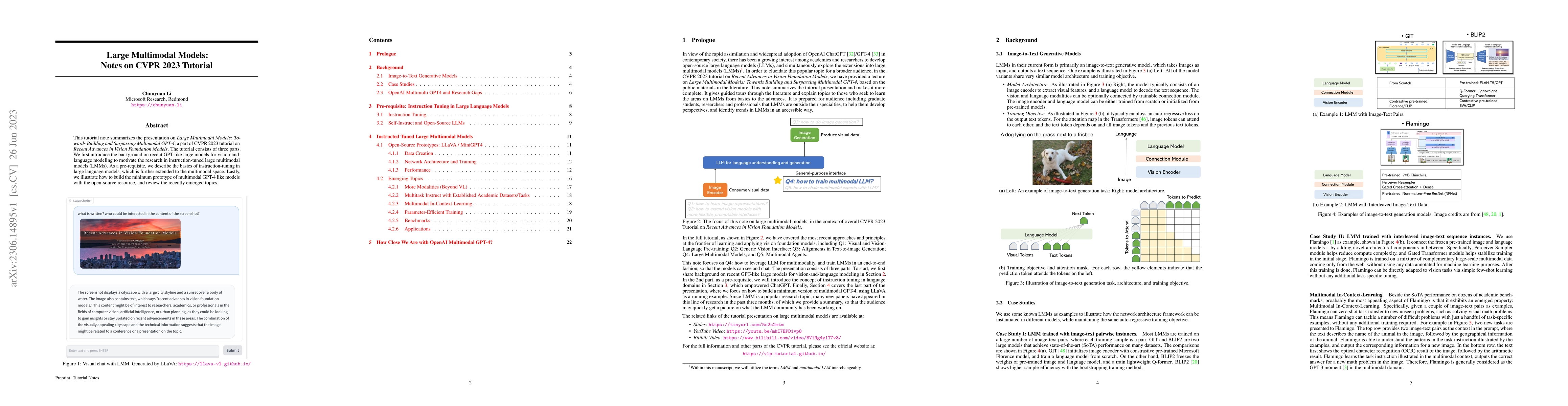 Thumbnail for Large Multimodal Models: Notes on CVPR 2023 Tutorial
