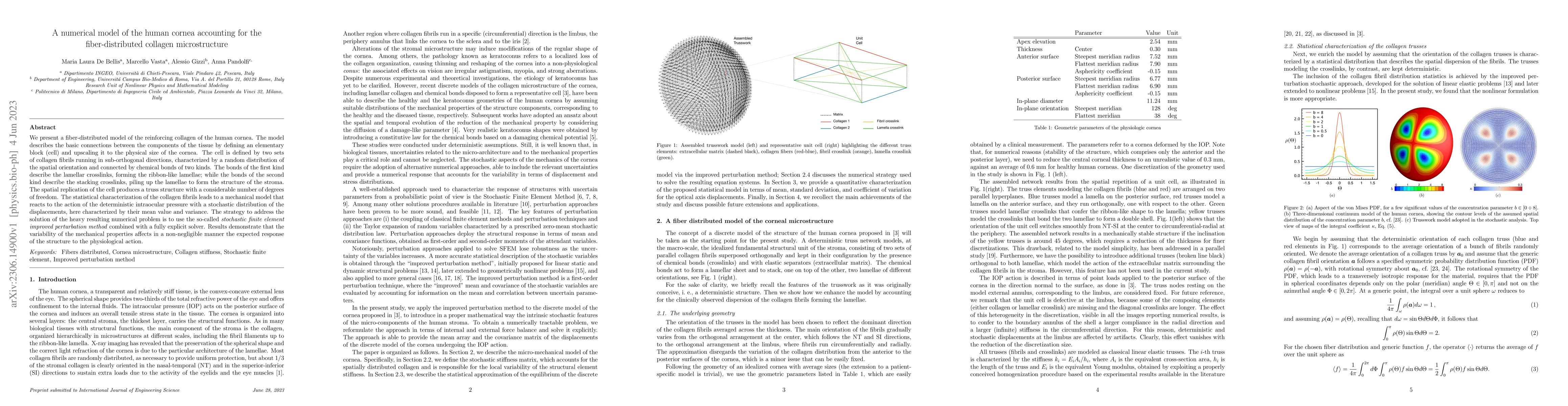 Thumbnail for A numerical model of the human cornea accounting for the
  fiber-distributed collagen microstructure