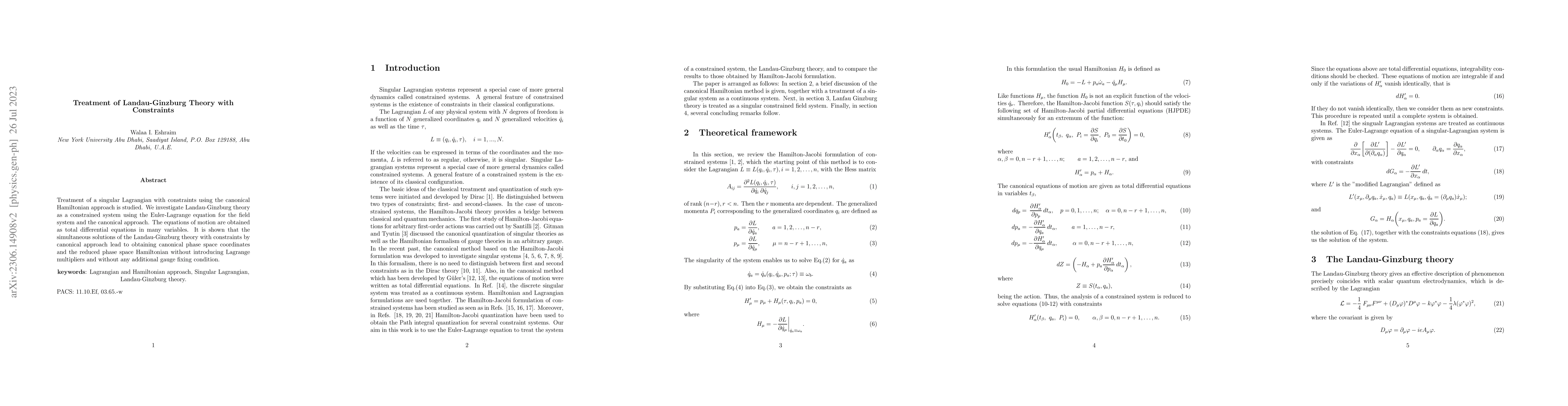 Thumbnail for Treatment of Landau-Ginzburg Theory with Constraints