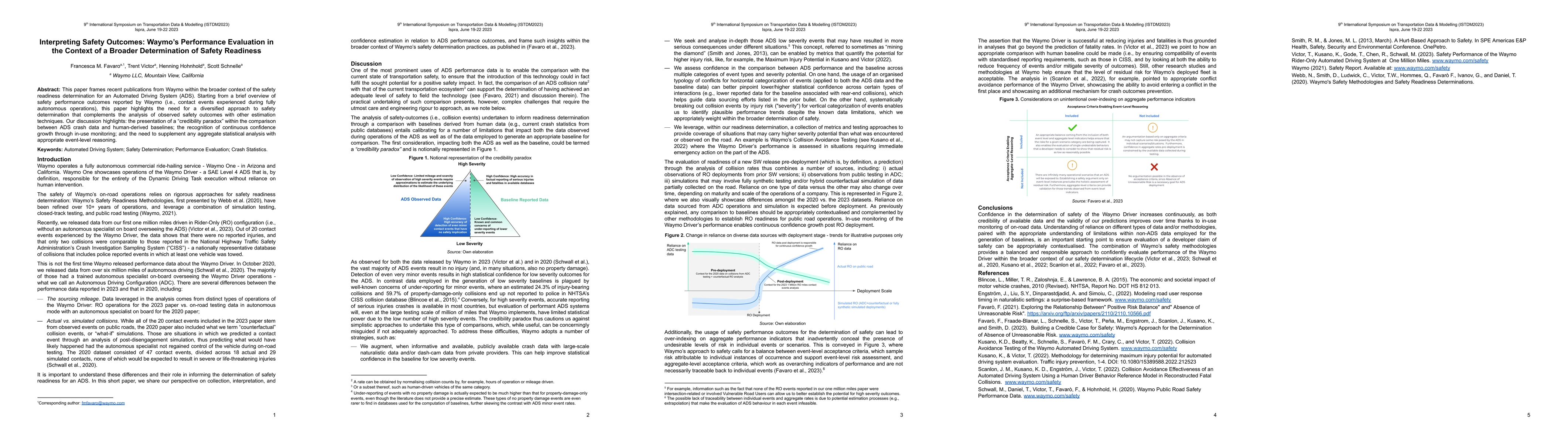 Thumbnail for Interpreting Safety Outcomes: Waymo's Performance Evaluation in the
  Context of a Broader Determination of Safety Readiness