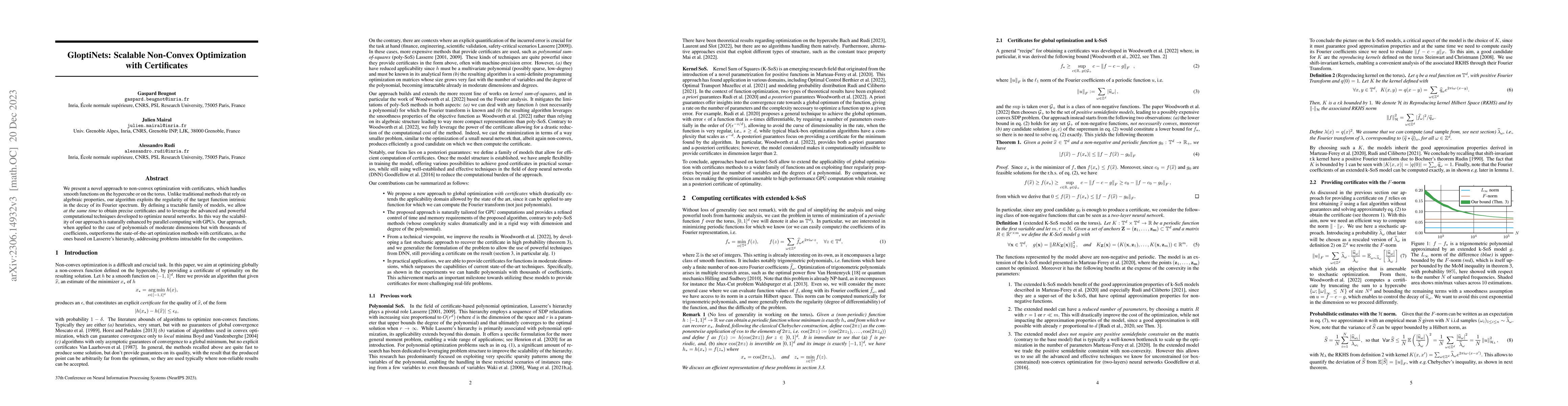 Thumbnail for GloptiNets: Scalable Non-Convex Optimization with Certificates