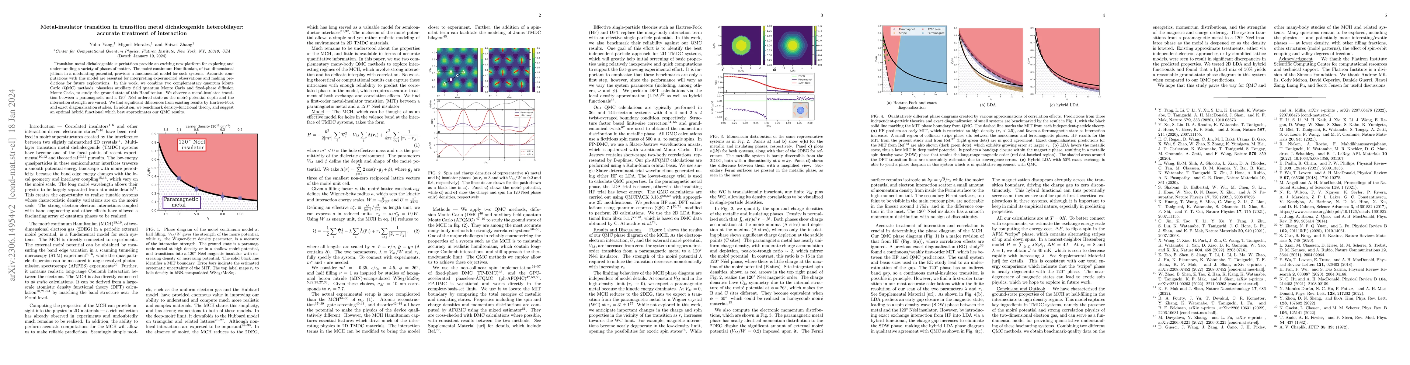 Thumbnail for Metal-insulator transition in transition metal dichalcogenide
  heterobilayer: accurate treatment of interaction