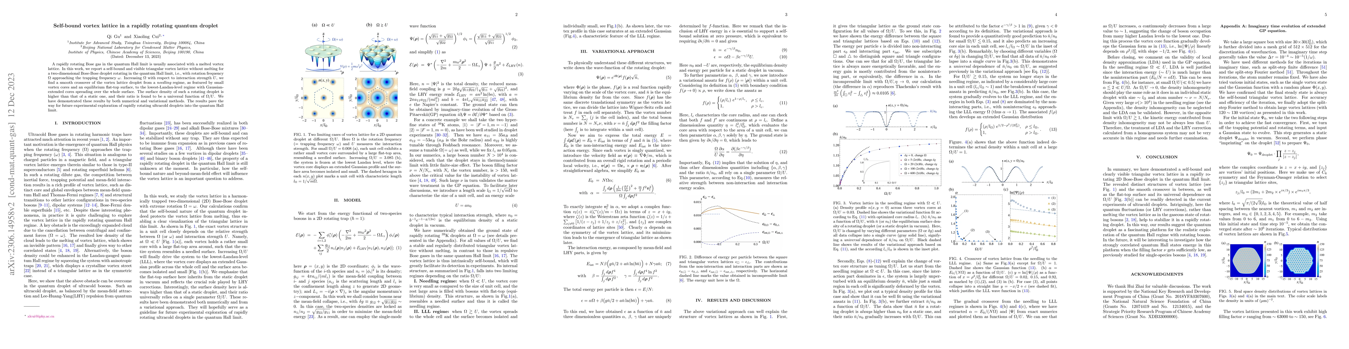 Thumbnail for Self-bound vortex lattice in a rapidly rotating quantum droplet