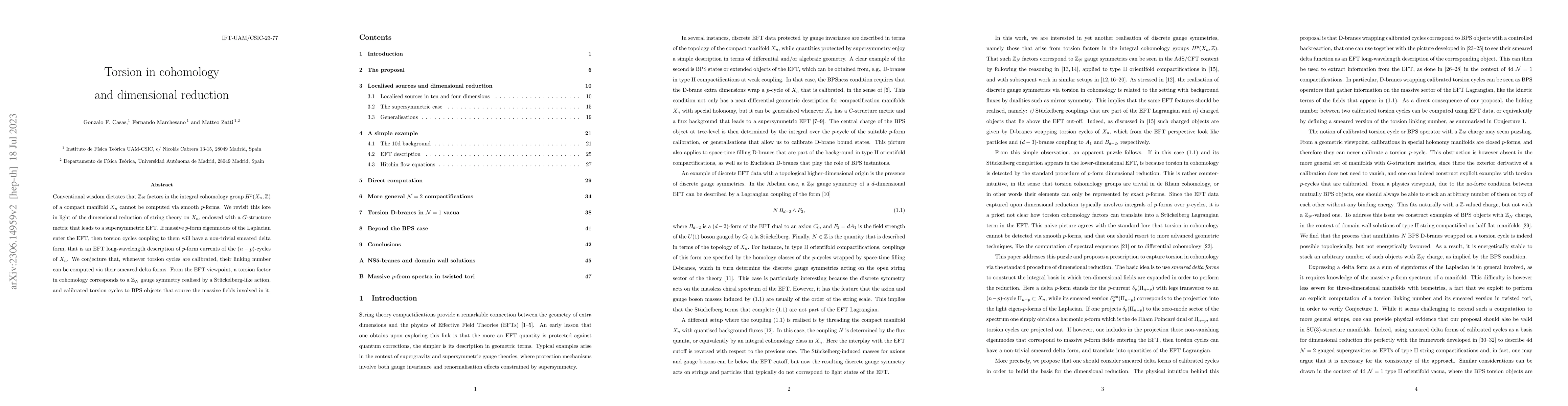 Thumbnail for Torsion in cohomology and dimensional reduction