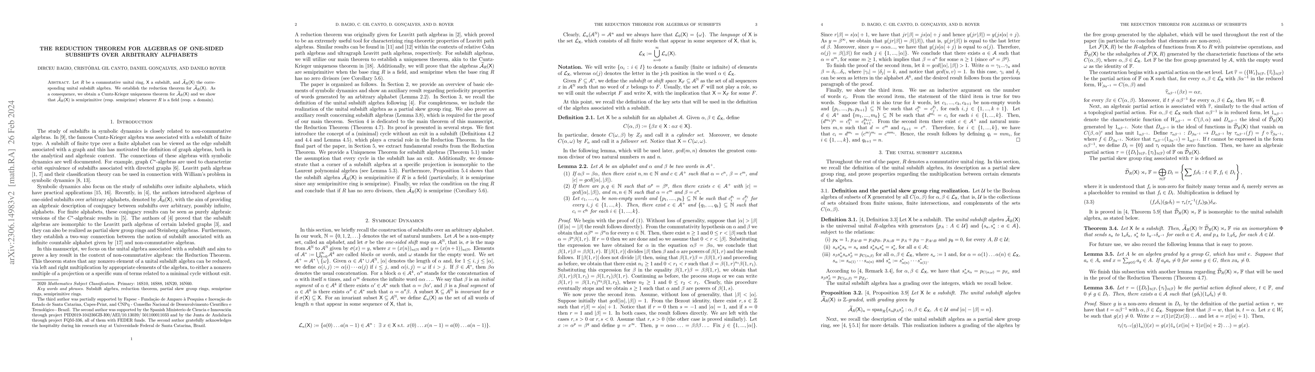 Thumbnail for The reduction theorem for algebras of one-sided subshifts over arbitrary
  alphabets