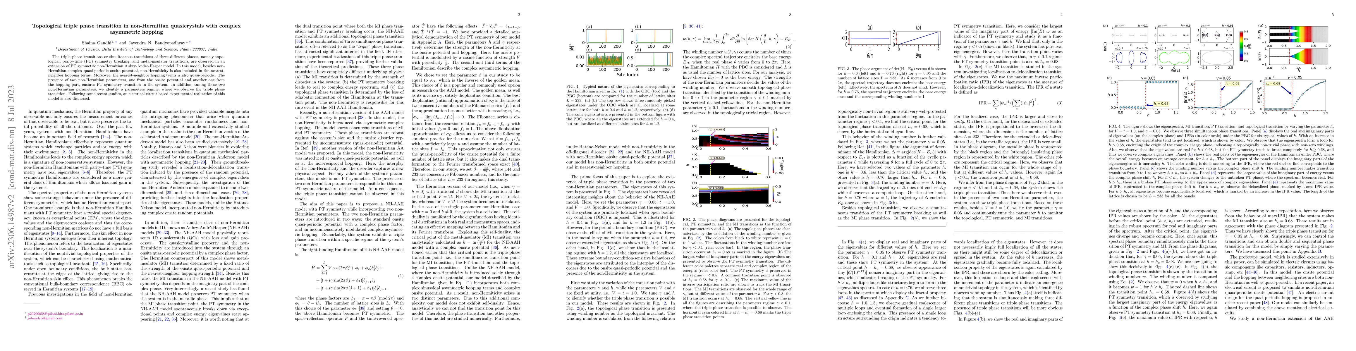 Thumbnail for Topological triple phase transition in non-Hermitian quasicrystals with
  complex asymmetric hopping
