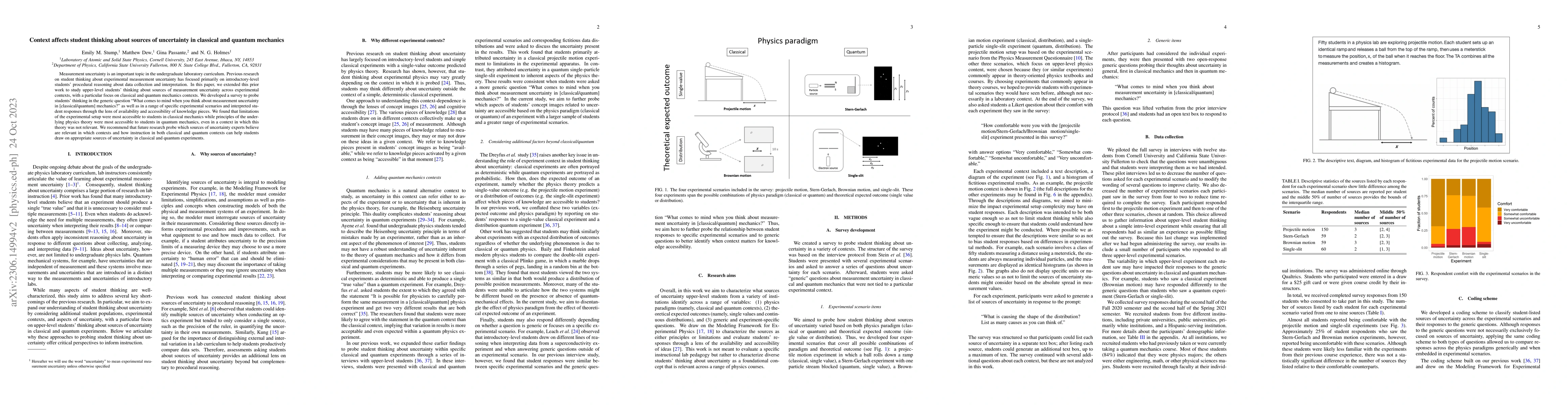 Thumbnail for Context affects student thinking about sources of uncertainty in
  classical and quantum mechanics