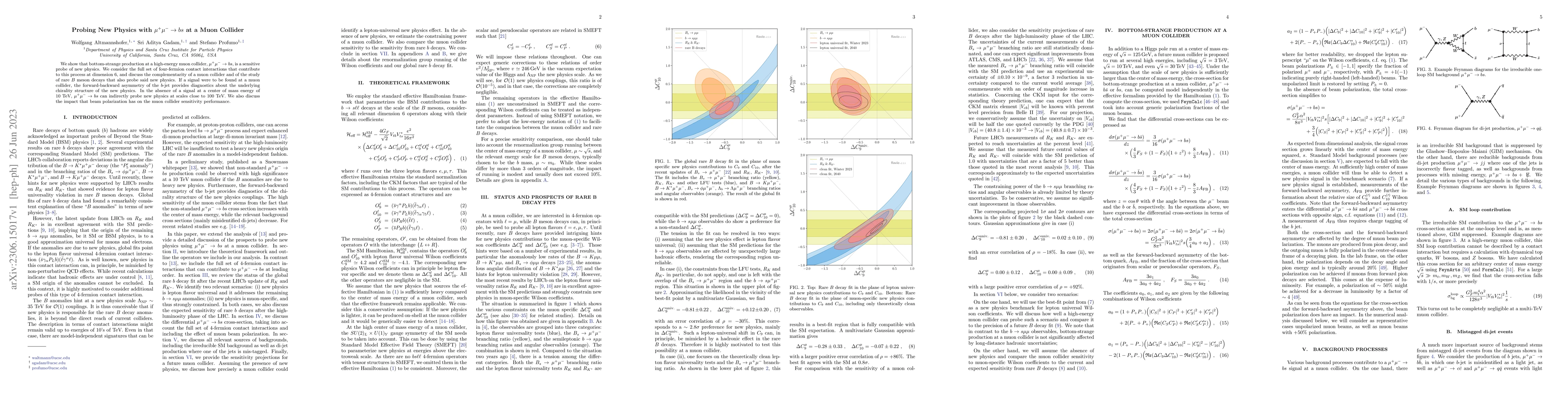 Thumbnail for Probing New Physics with $\mu^+ \mu^- \to bs$ at a Muon Collider