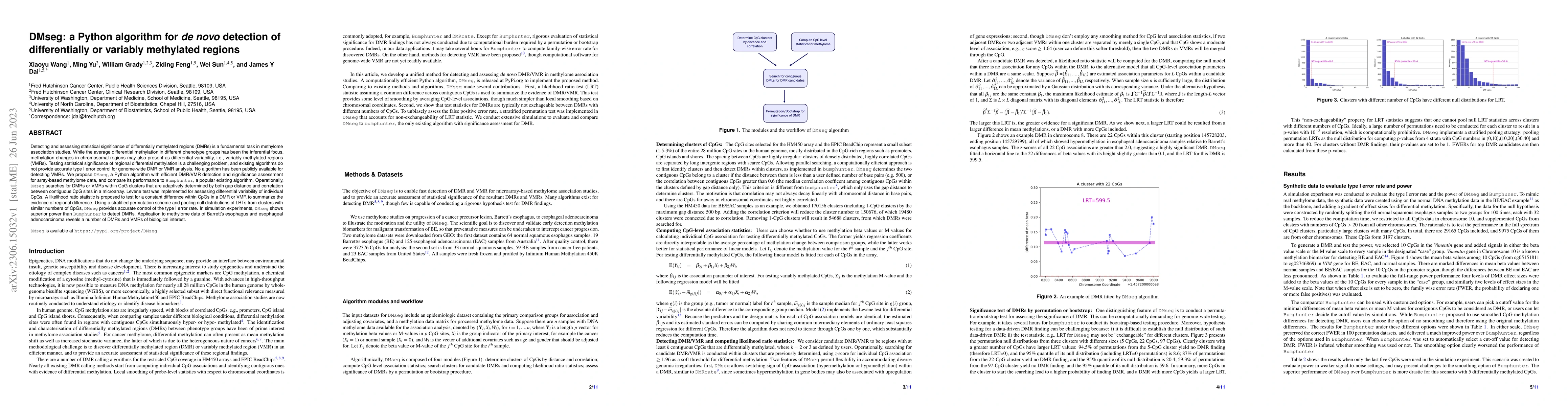 Thumbnail for DMseg: a Python algorithm for de novo detection of differentially or
  variably methylated regions