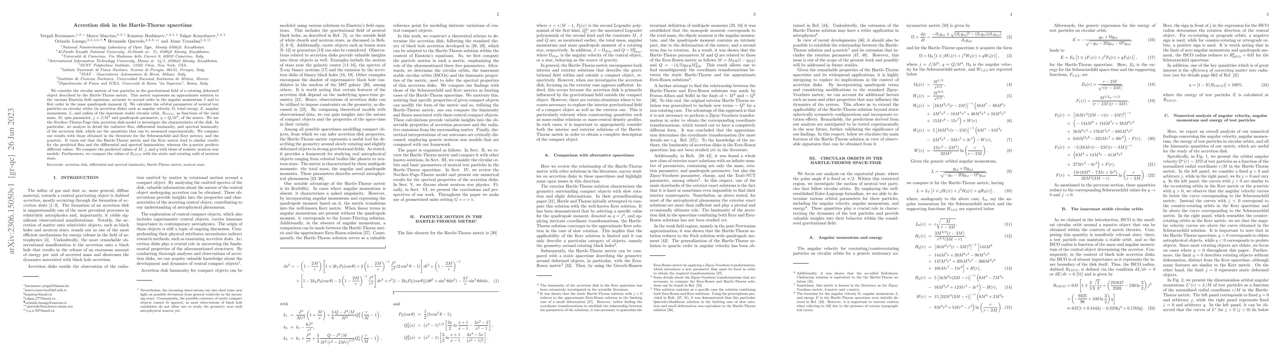 Thumbnail for Accretion disk in the Hartle-Thorne spacetime