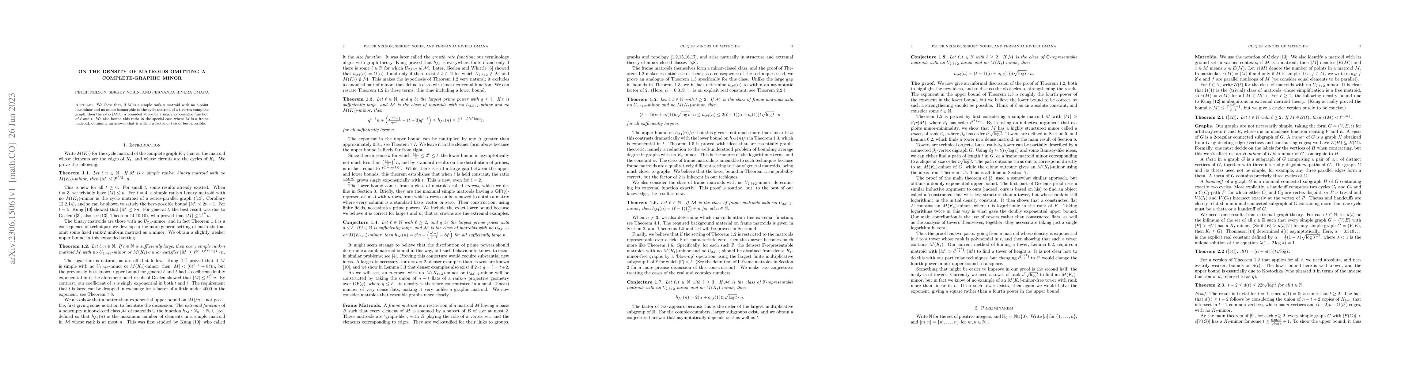 Thumbnail for On the density of matroids omitting a complete-graphic minor
