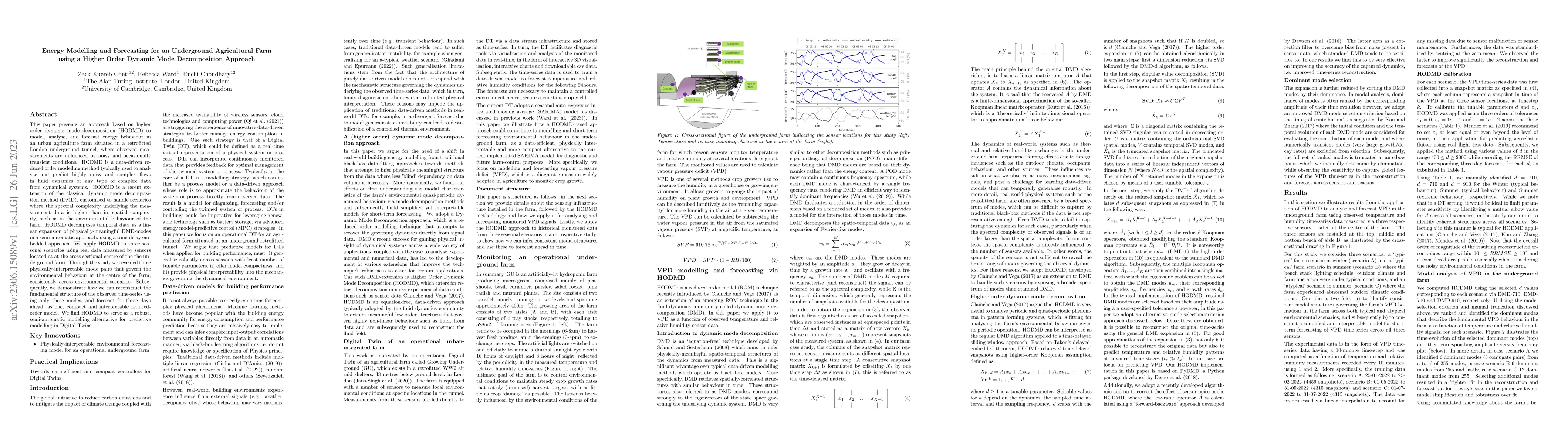 Thumbnail for Energy Modelling and Forecasting for an Underground Agricultural Farm
  using a Higher Order Dynamic Mode Decomposition Approach