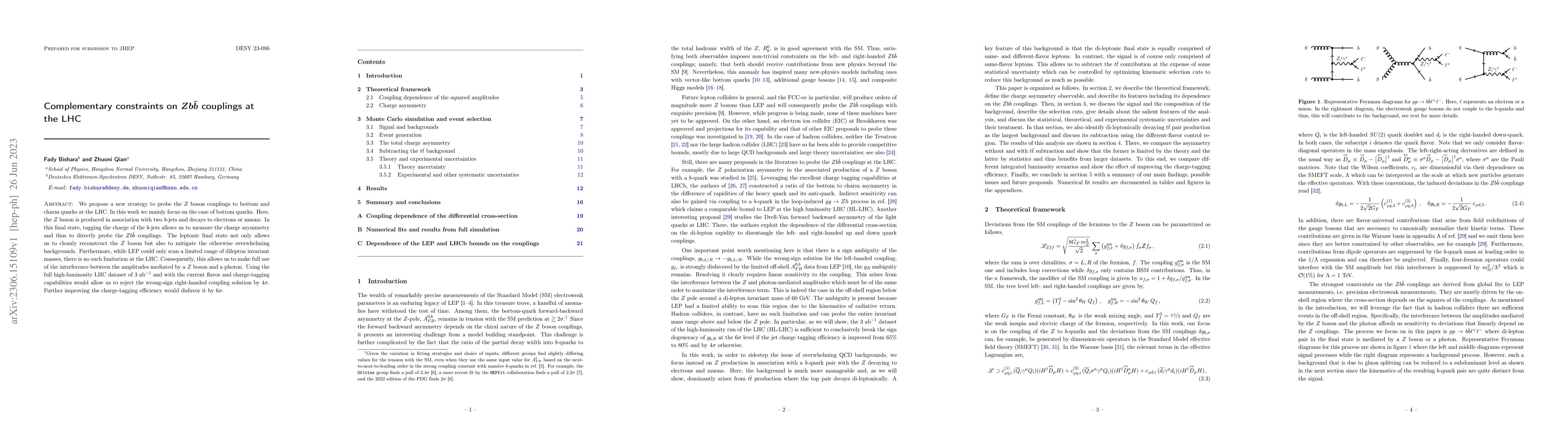 Thumbnail for Complementary constraints on $Zb\bar{b}$ couplings at the LHC