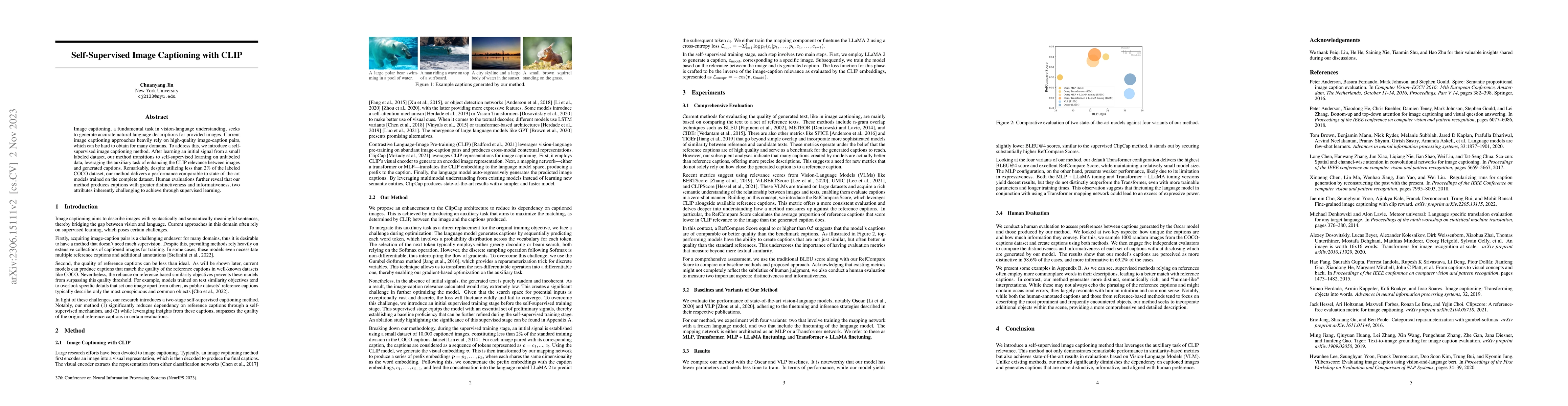 Thumbnail for Self-Supervised Image Captioning with CLIP