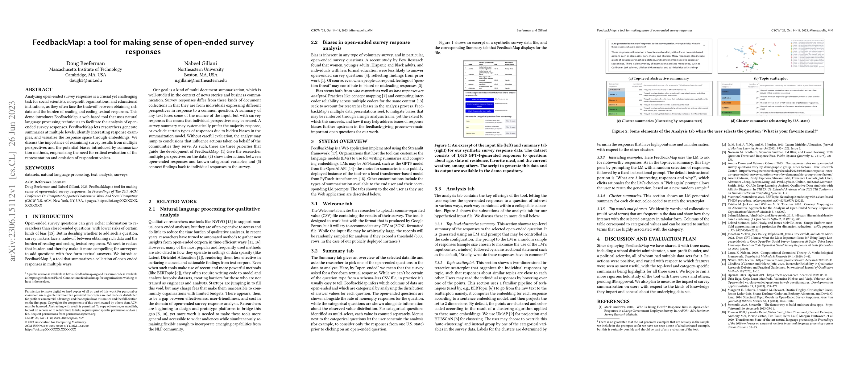 Thumbnail for FeedbackMap: a tool for making sense of open-ended survey responses