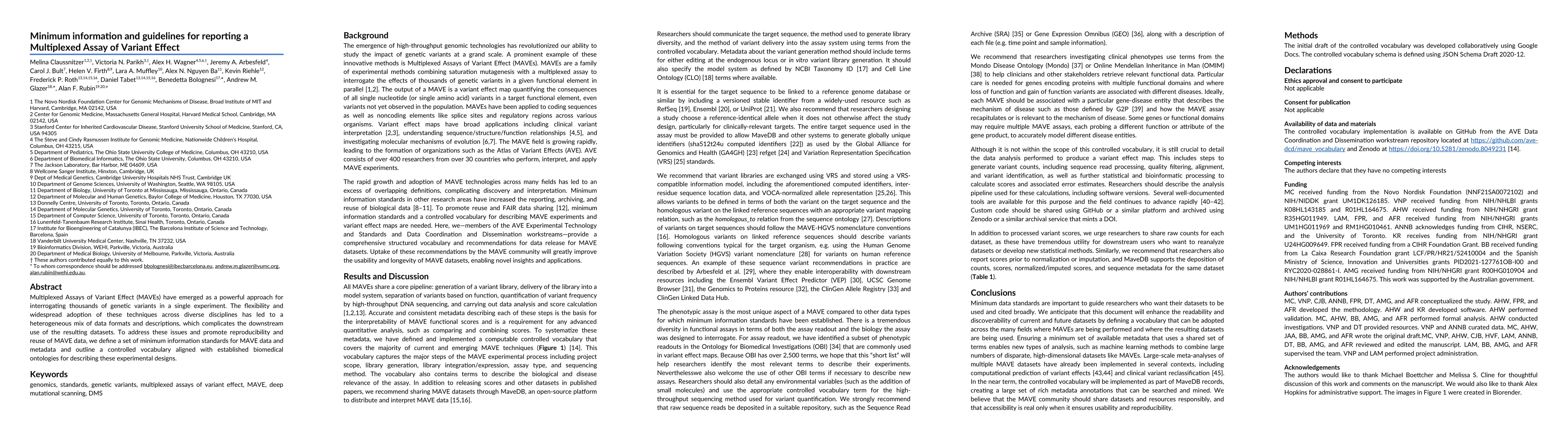 Thumbnail for Minimum information and guidelines for reporting a Multiplexed Assay of
  Variant Effect