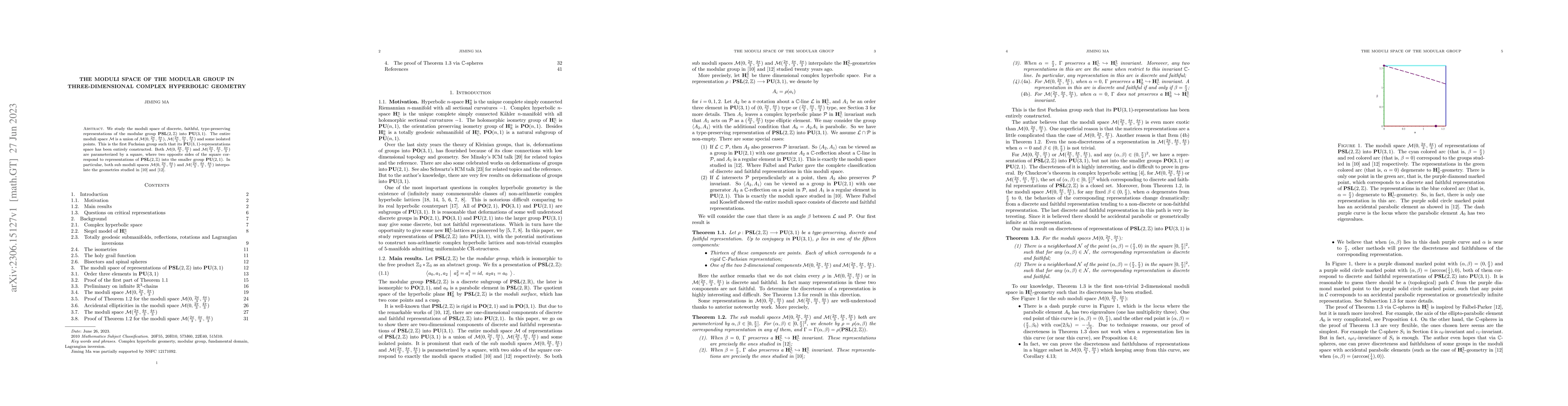 Thumbnail for The moduli space of the modular group in three-dimensional complex
  hyperbolic geometry