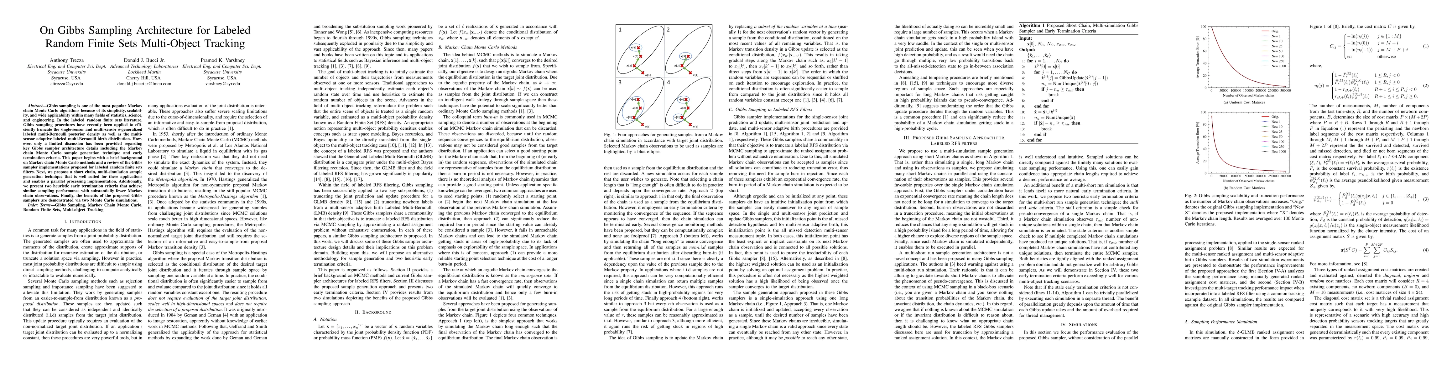 Thumbnail for On Gibbs Sampling Architecture for Labeled Random Finite Sets
  Multi-Object Tracking