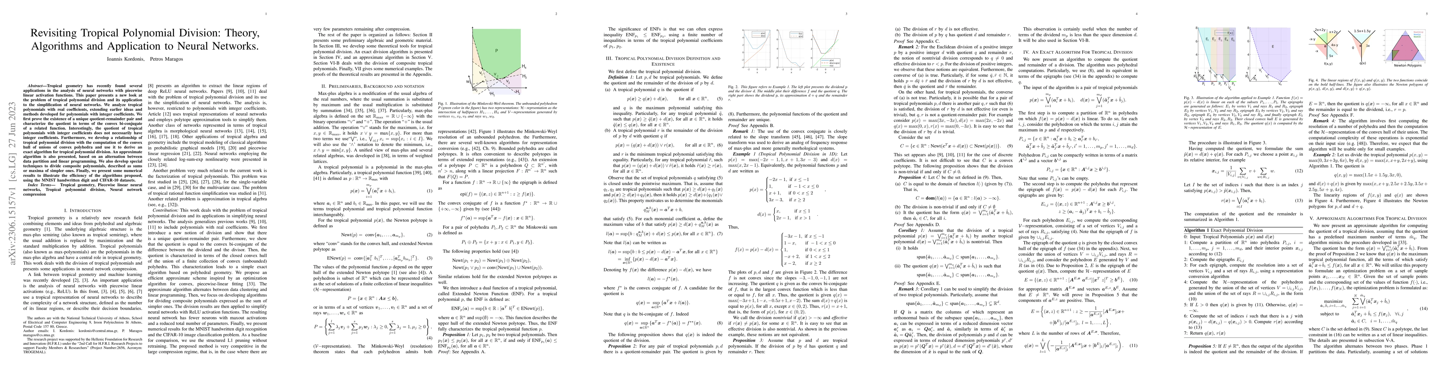 Thumbnail for Revisiting Tropical Polynomial Division: Theory, Algorithms and
  Application to Neural Networks