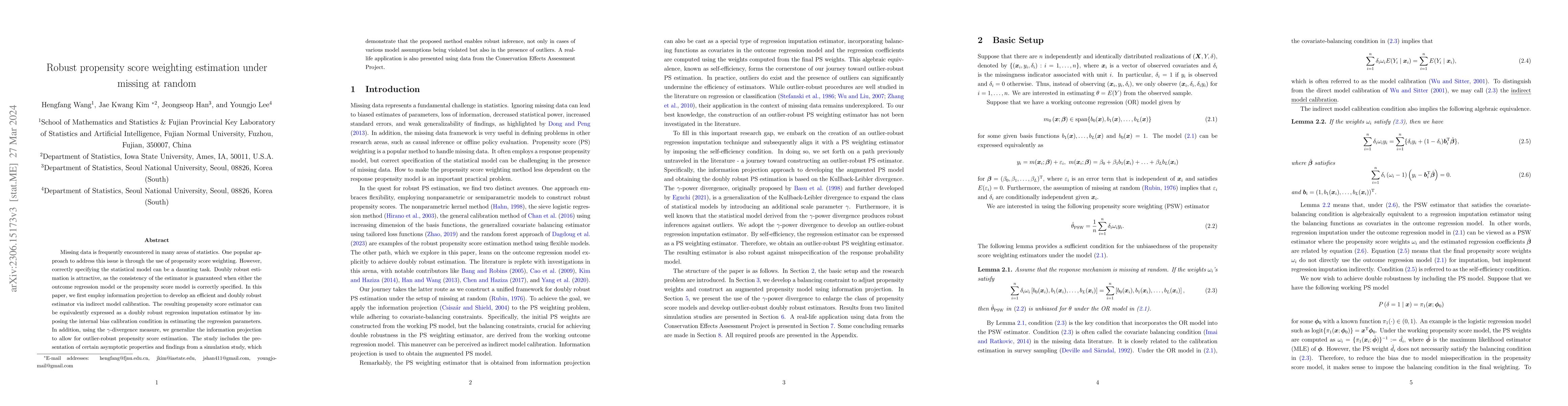 Thumbnail for Robust propensity score weighting estimation under missing at random
