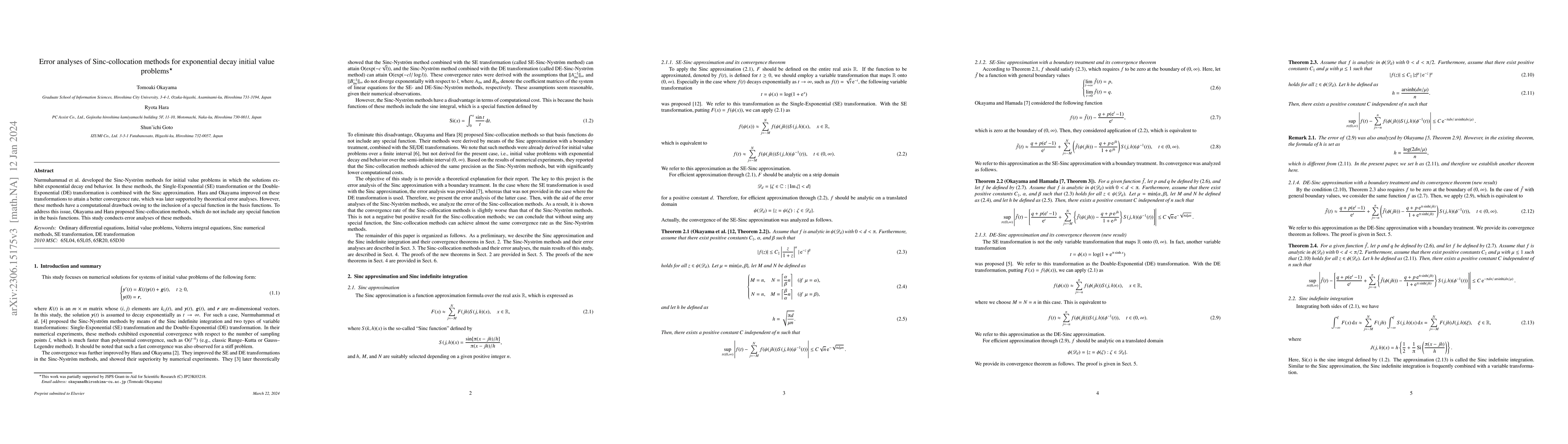 Thumbnail for Error analyses of Sinc-collocation methods for exponential decay initial
  value problems