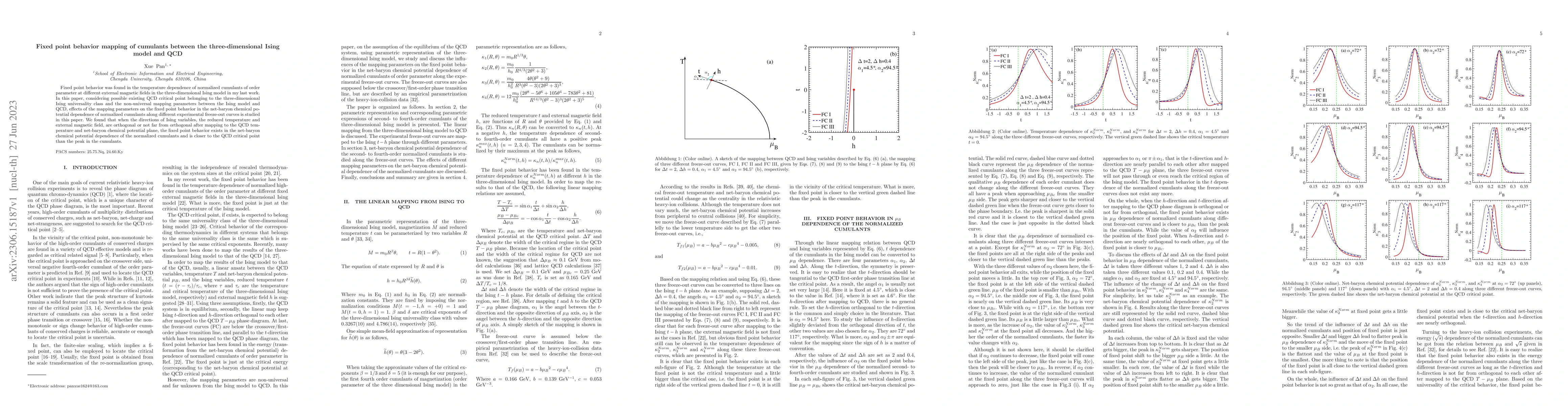 Thumbnail for Fixed point behavior mapping of cumulants between the three-dimensional
  Ising model and QCD
