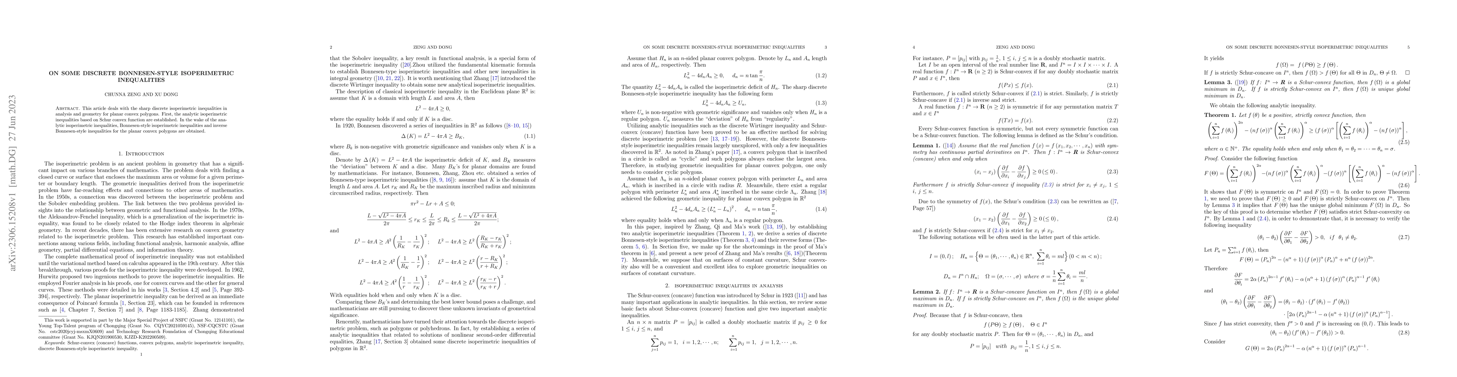 Thumbnail for on some discrete Bonnesen-style isoperimetric inequalities